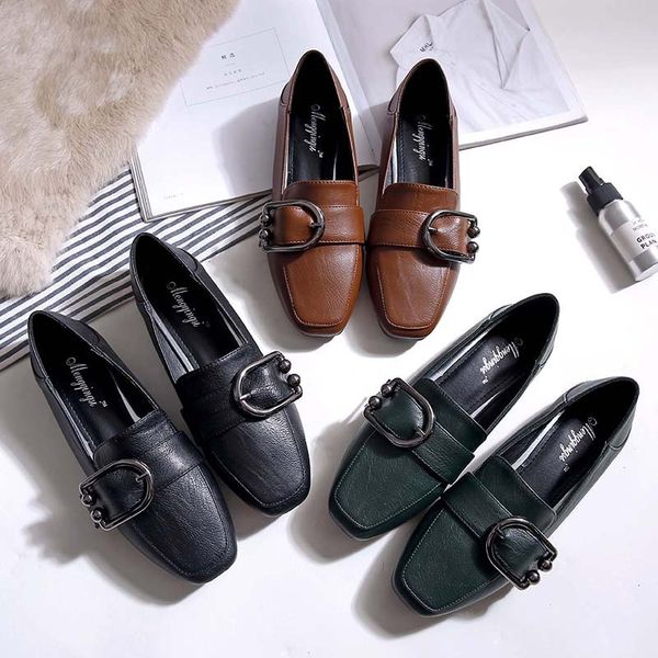 

2021 new fall metal women's quality leather shoes 8tnr, Black