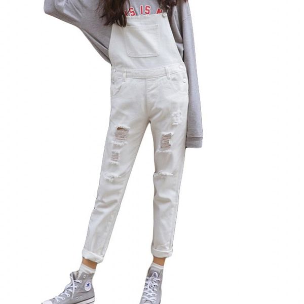 

new white ripped jeans loose jean slim femme jeans woman 7js016, Blue