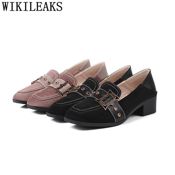 

мода низкий каблук обувь офис обувь женщины дамы на каблуках элегантные для женщин толстыми каблуками zapatos de mujer chaussures femme, Black