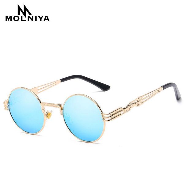 

sunglasses fshion steampunk round men women retro classic circle spring sun glasses eyewear uv400 multi color optional, White;black