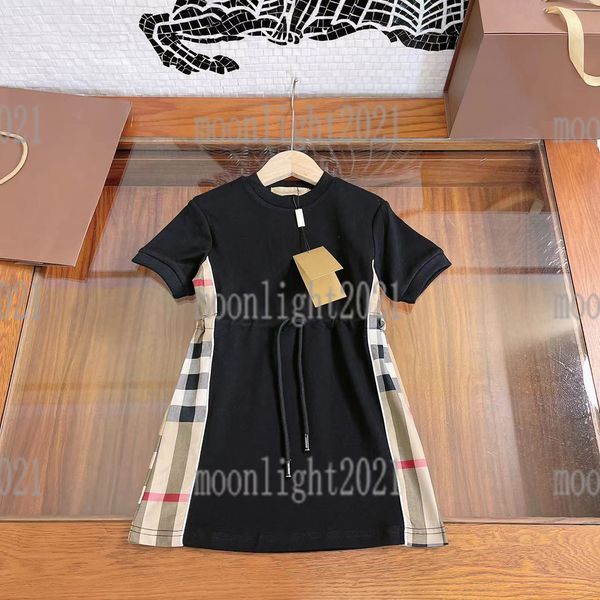 

high-end 2022 black summer counter latest girls' t shirts dress temperament girls skirt classic stripe design dresses brand designer sk, Red;yellow
