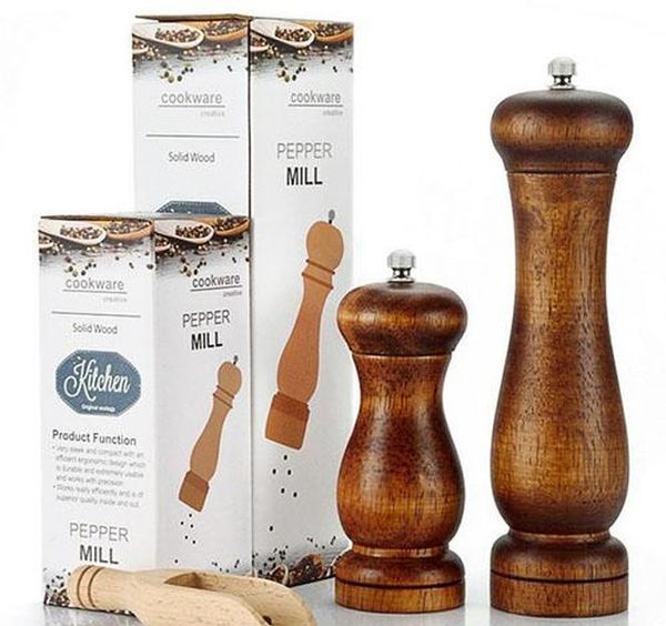 

new rubber wooden pepper grinder mill with durable adjustable knob for pepper salt and pepper shakers fo bbygfw lg2010