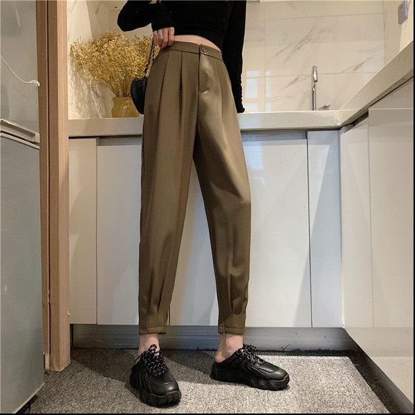 

large size chic casual trousers female women bottom ol thin solid fashion elegant work wear formal high waist harem pants, Black;white