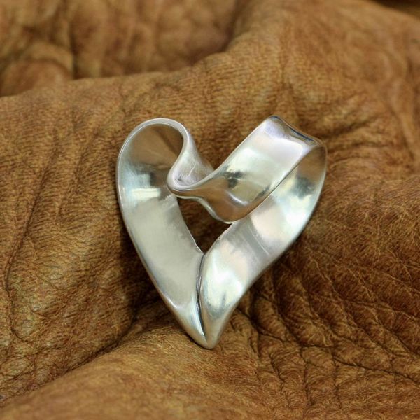 

925 sterling silver ribbon heart pendant charms fashion pendant ta222 jp