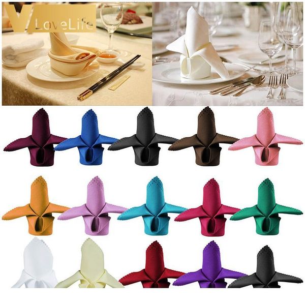 

10pcs 30x30cm polyester table napkins many colors restaurant dinner wedding banquet decor supplies and party de jllzty