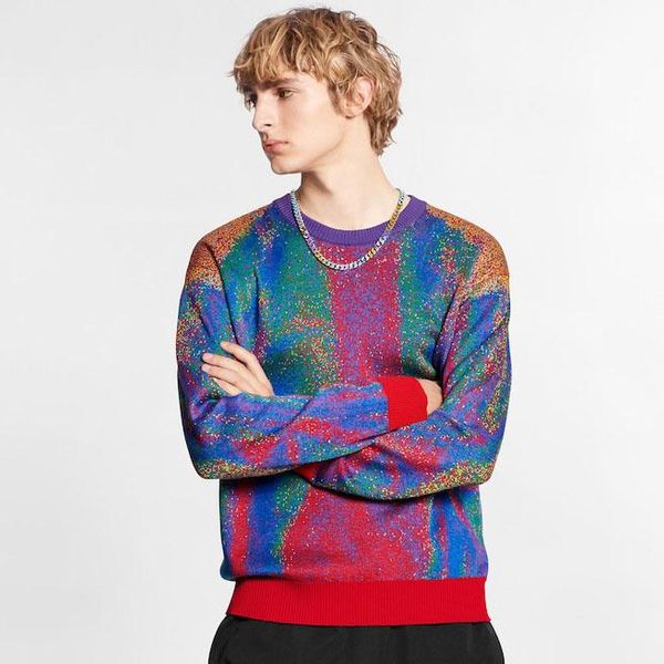 Collar Estilo Europeu Moda Crewneck Sweater Alta Qualidade Rodada Mens e mulheres casal High Street Woolly
