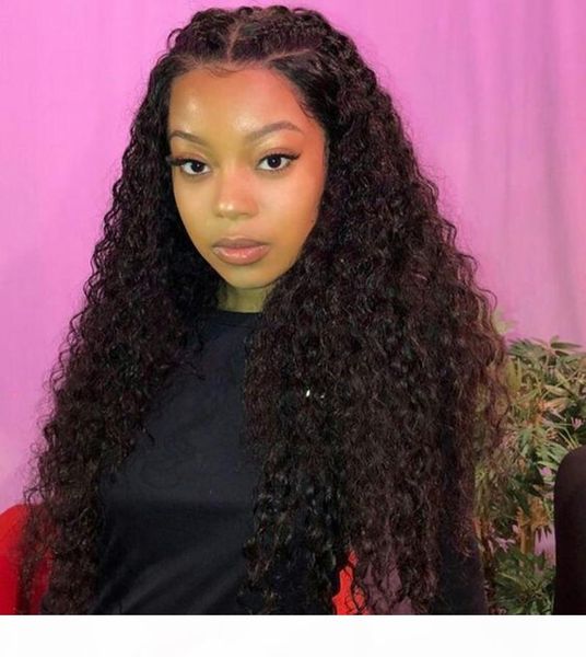 

pre plucked 360 lace frontal wig with baby hair 4.5" 130% density brazilian curly glueless human hair wigs natrual remy wig, Black;brown