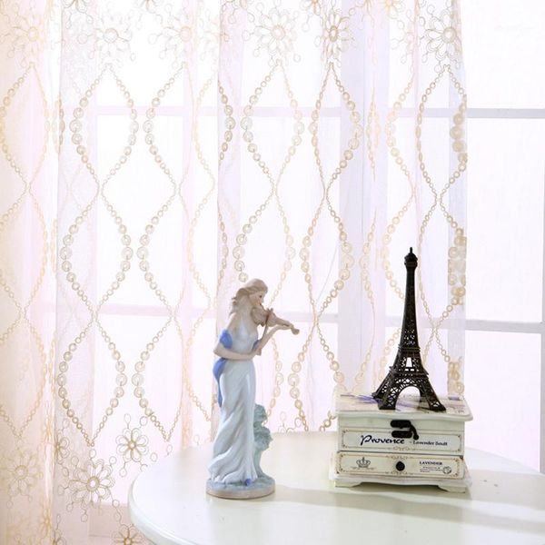 

korean imitation linen white tulle window curtains for living room embroidered voile curtains for bedroom sheer drapes1