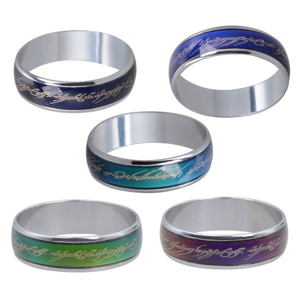 

6mm mood ring changing color mix size, Silver