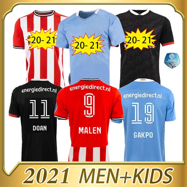 

psv eindhoven 20 21 soccer jerseys 2020 2021 malen camisa de futebol ihattaren dumfries gakpo bruma lammers mens football shirts, Black;yellow