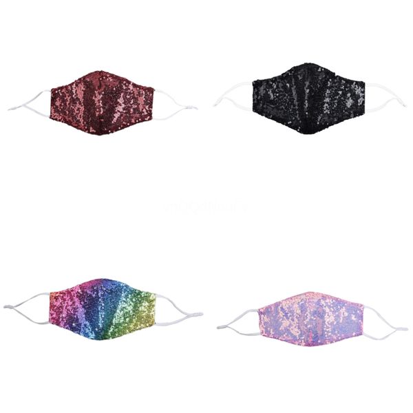 

mask dustproof bling sequins glitter elastic bling party wasable nigtclub earloop breatable mask windproof mask#714#982#337 xvcfo