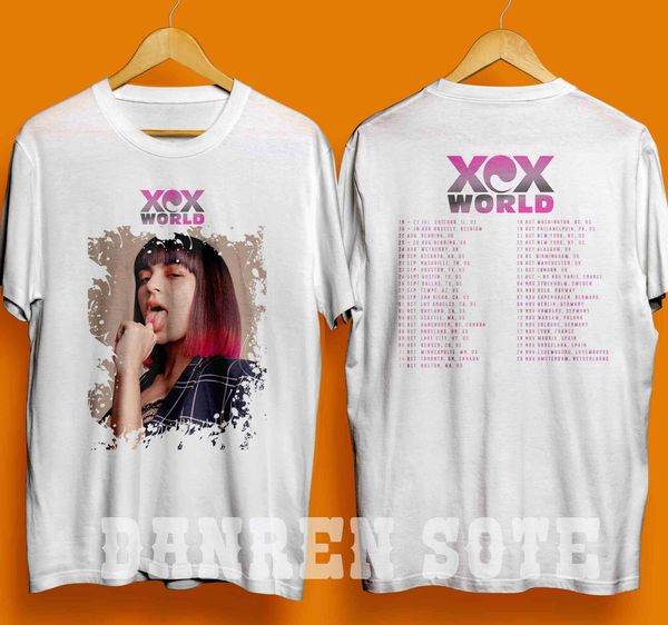 

new charli xcx tour t-shirt 2019 with dates music shirt gift black white sport hooded sweatshirt hoodie