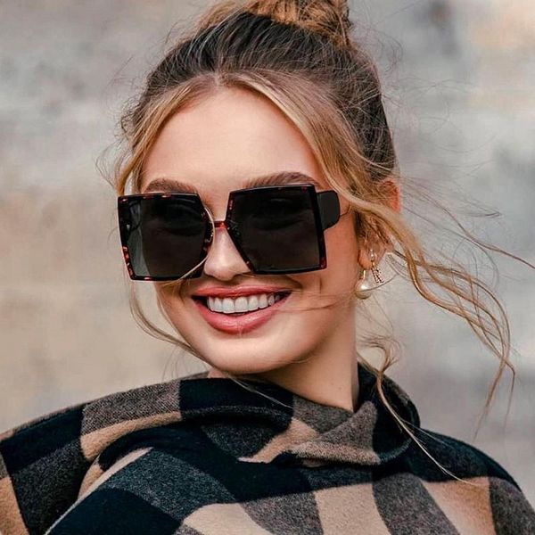 

sunglasses 2021 oversized women retro vintage rimless eyewear feminino big shades, White;black