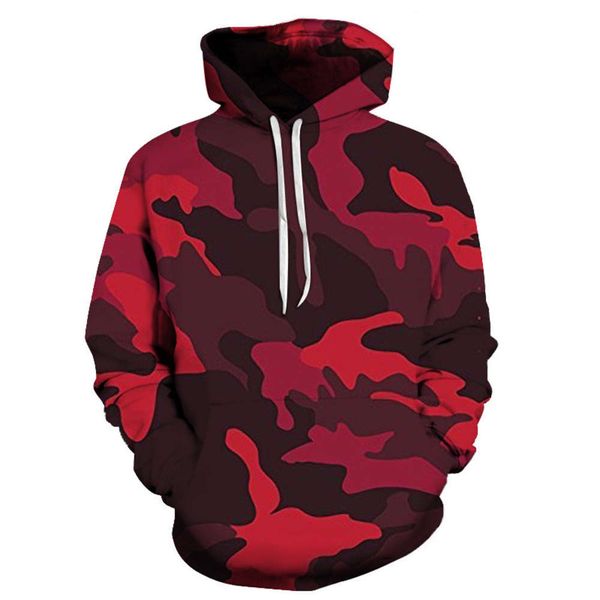 

popular camouflage clothes 3d digital printing men's hooded sweater, Black