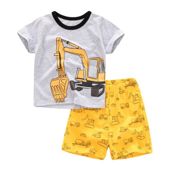 

bambino new year 2021 summer t shirt and short pants set of baby boy 2-7 years children clothing set tees and shorts kids boy, White