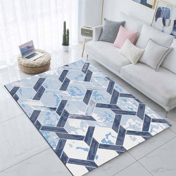 

carpets else navy blue ogee watercolor nordec scandinavian 3d print non slip microfiber living room modern carpet washable area rug mat1