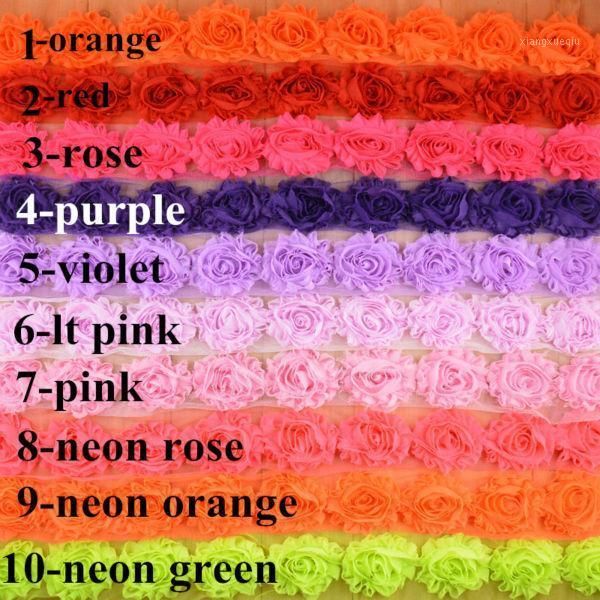 

wholesale 26colors 40 yards 2.5" frayed chiffon shabby flowers chic lace flower trims #fh431, Slivery;white