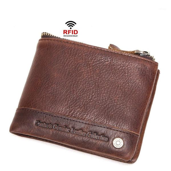 

wallets men's real genuine leather purse antimagnetic package fashion card holder retro coin pocket male billetera1, Red;black