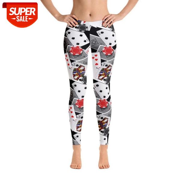

qickitout fitness leggings women workout push up legging digital print cute poker chips bodybuilding jeggings women pants #up6e, Black;white