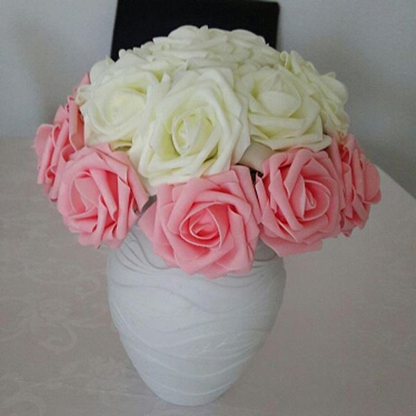 

10pcs roses styles artificial rose flowers 18 colors 8cm 6.5cm wedding bride bouquet big poney flowers home l decor
