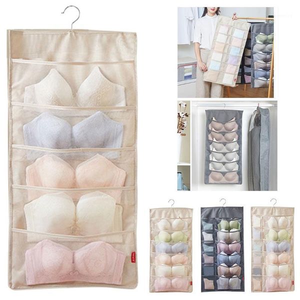 

snailhouse 16 grid foldable wardrobe wall door back hanging bag underwear sock tie hanging shoe storage organizer sundries pouch1