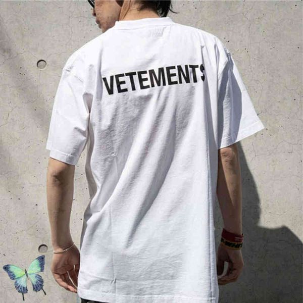 

front small men women cato vtm vetements t-shirt casual popeline, White;black