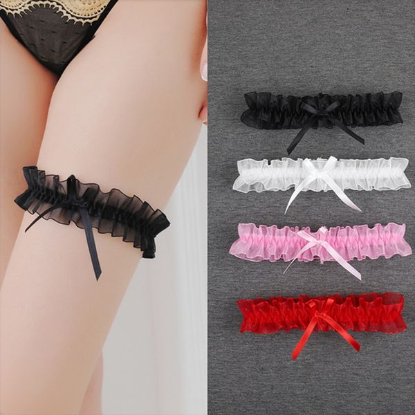 

black lace thigh women lingerie garter stockings accessories leg ring, Black;white