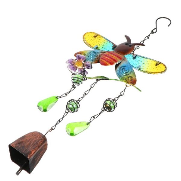 

colorful glass iron art home garden decoration hanging bird bell wind chime