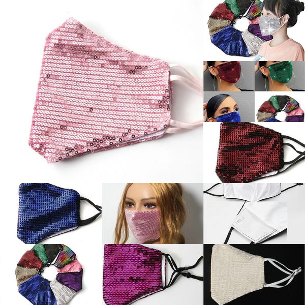 

10 style fashion face sequin masks factory dustproof washable thin breathable men and women mask gge1860 8 p469j