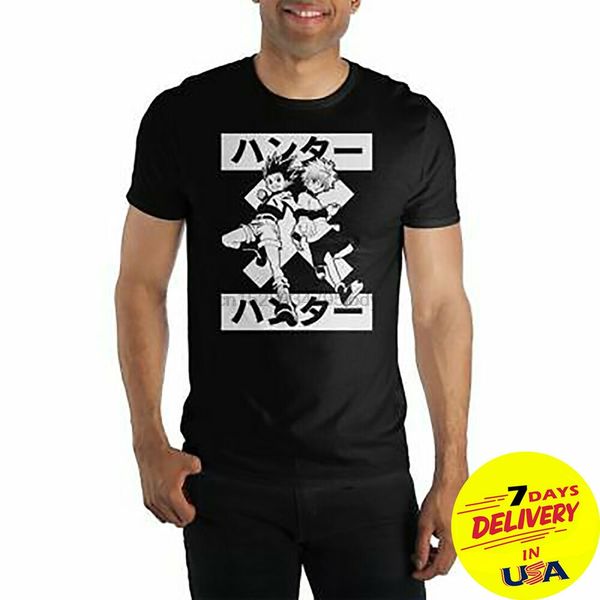 

hunter x hunter аниме гон cross killua аутентичные черная футболка черный хлопок спорта с капюшоном hoodie