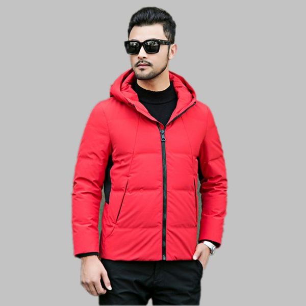 

men's down & parkas 2021 man coat windproof winter warm hooded white duck jacket, Black