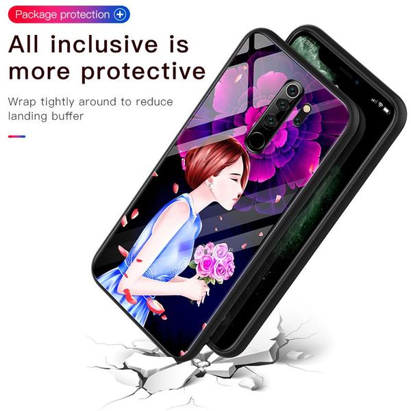 

luxury cute butterfly girls glass case for xiaomi redmi note 8 7 6 5 mi 9 8 se lite 9t f1 pro bbyfub packing2010