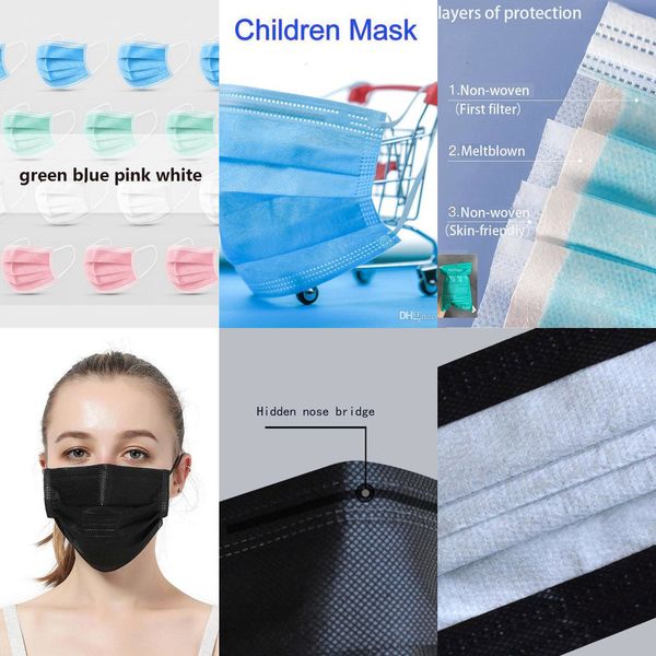 

colorful face mask masks masks disposable kids 3 layer balck dust mouth masks cover 8s3b tuc7 pojo