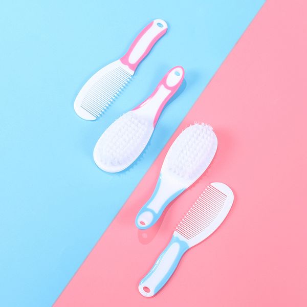

2pcs baby hairbrush comb grooming sets portable newborn infant toddlers soft hair brush head massager set baby kids bath brushes combs 20220