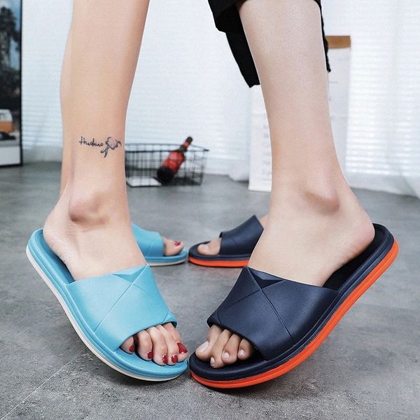 

summer slippers lightweight soft home shoes male super comfortable plus size couple slippers 36-48 non-slip bathroom slides shoe #a17l, Black