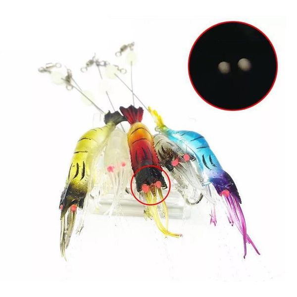 

1pc bionic shrimp with hook luminous package lead shrimp-shaped soft bait fake lure fishing wobbly fish rando sqcyzv