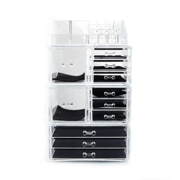 

sf-1122-10 4pcs / set plastic cosmetics storage rack transparent