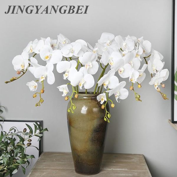 

decorative flowers & wreaths 108cm 9 head latex butterfly orchid artificial flower wedding fake home decoration floor flores