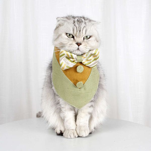 

pet products factory dog cat saliva british triangle scarf gentleman bow out bib