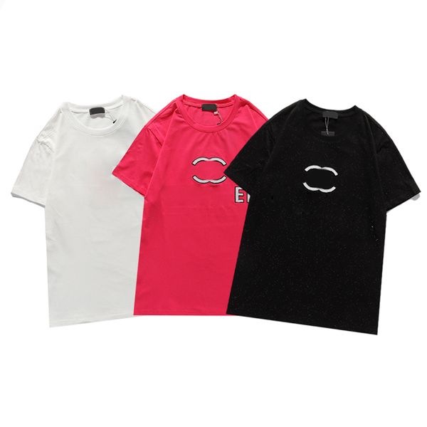 

21ss french fashion luxury t-shirt men and women couples summer high-quality street t-shirt men's casual short-sleeved black and red, White;black