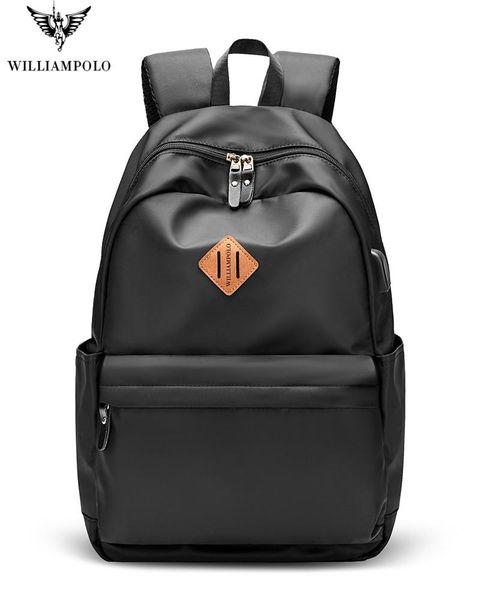 

williampolo fashion men backpack multifunctional oxford canvas waterproof 15.6 inch lapbag man usb charging travel bag