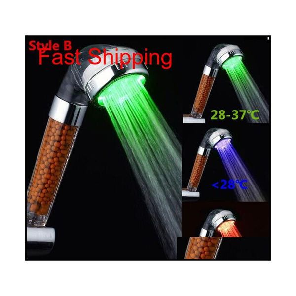 

crystal led hand shower head led tourmaline spa anion shower ducha chuveiro led shower head lighting bat jllenz eatout