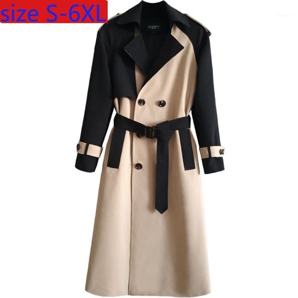 

new arrival fashion extra large windbreaker men winter coat large x-long casual double breasted plus size smlxl2xl3xl4xl5xl6xl1, Tan;black