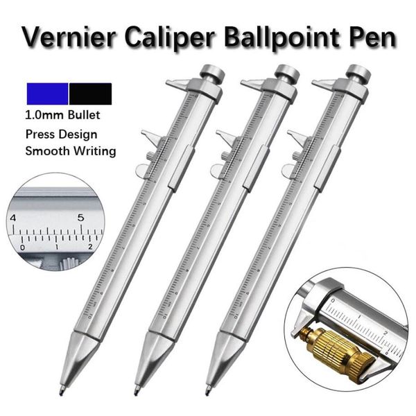 Multifunzione 1.0mm Calibro penna Penna inchiostro gel Calibro a corsoio Roller Penne a sfera Cancelleria a sfera in plastica Regalo di cancelleria