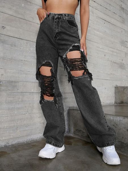 

high waisted ripped jeans k5eb#, Blue
