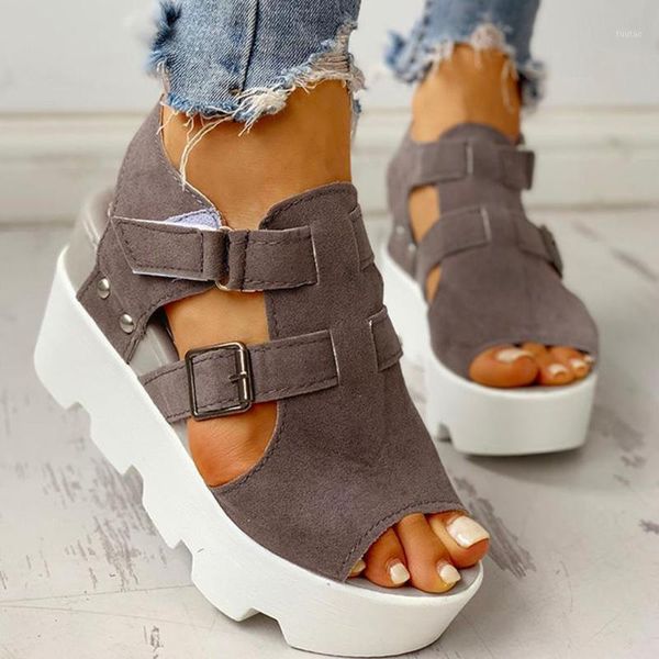 

2020 fashion summer platform high heels sandals casual comfortable wedges light shoes woman sandals female sandalias1, Black