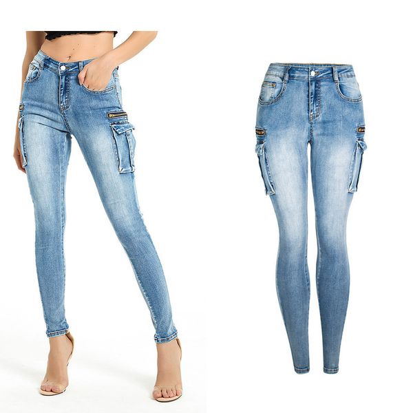 

2020 craving new selling women's brim thin multi-bag spring pants bc58, Blue