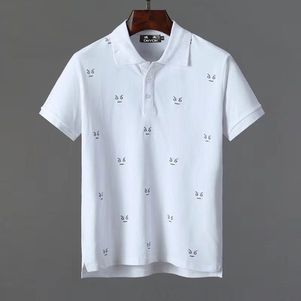 

mens new summer men 100% cotton short sleeve full embroidery polo shirt male clothing bn17, White;black