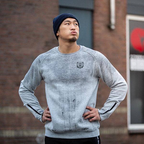 

men's hoodies & sweatshirts fashion men fitness pullover bodybuilding workout cotton gym long sleeve hoodie coat clothes, Black