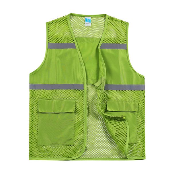 

2021 new women's lightweight outdoor mesh zip vest with reflective strips 3mjz, Black;white